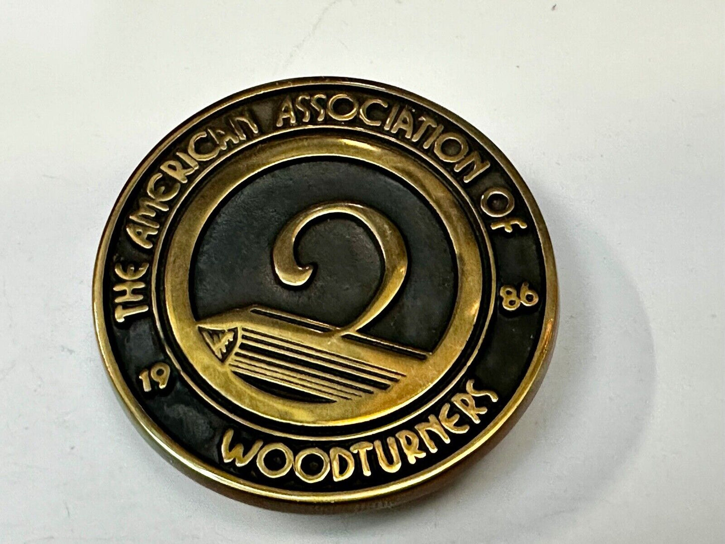 The American Association Woodturners AAW Commemorative Vintage 1986 Belt Buckle