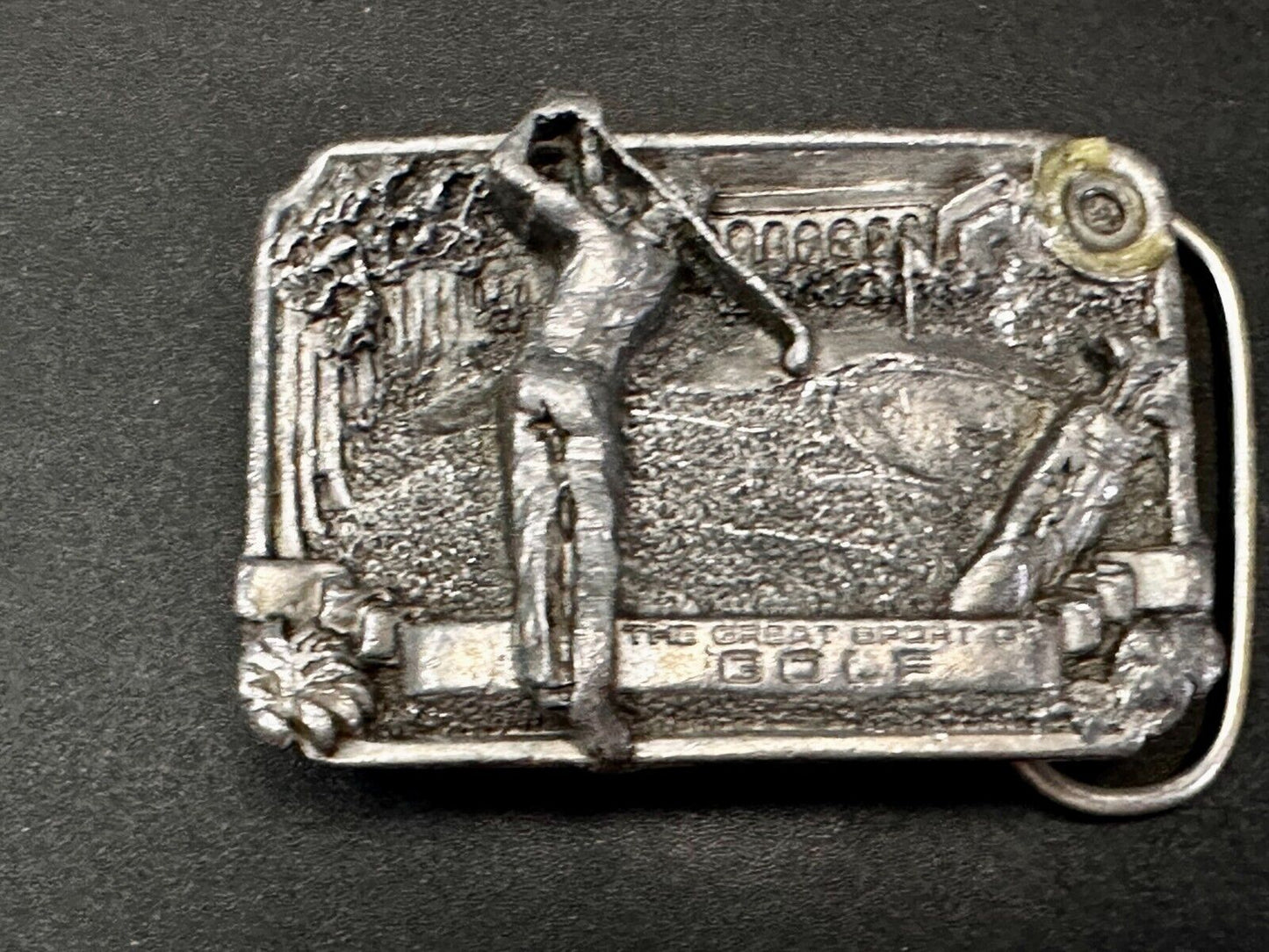 The Great Sport of Golf Golfer Vintage Belt Buckle by Bergamot Brass Works L-86