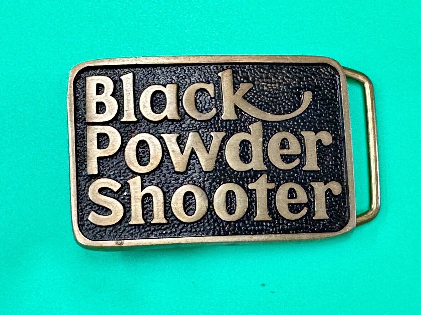 Black Powder Shooter Guns & Ammo Vintage Solid Brass belt buckle by BTS