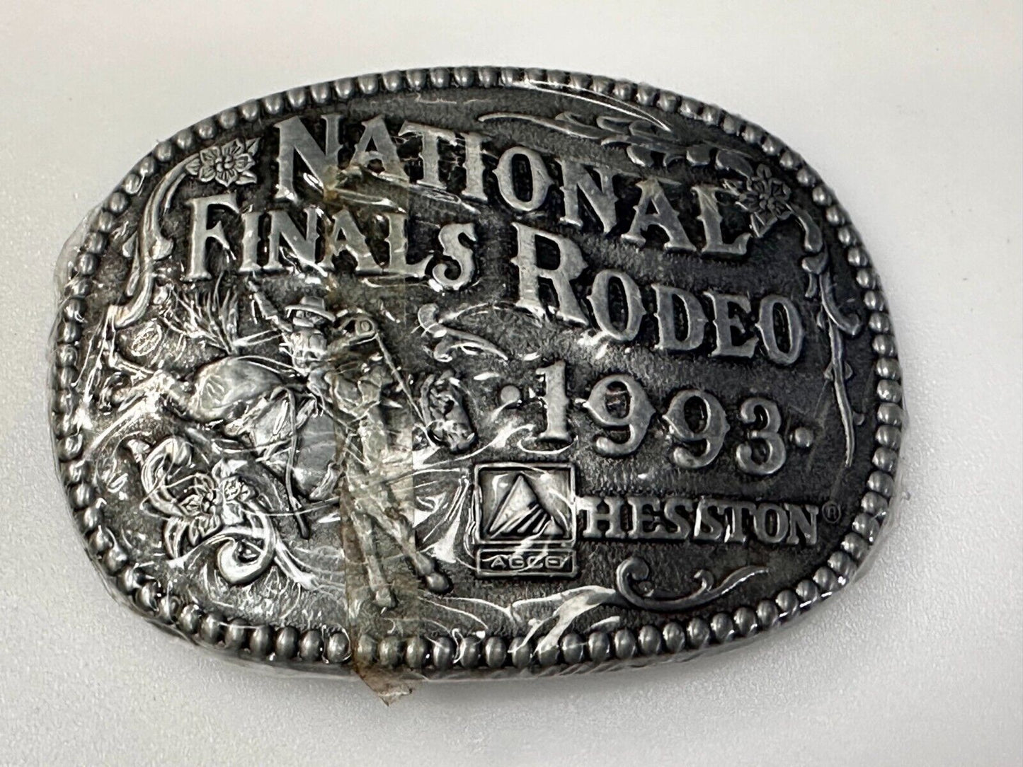 1993 Hesston National Finals Rodeo NFR Cowboys Adult Size NOS Belt Buckle by ADM