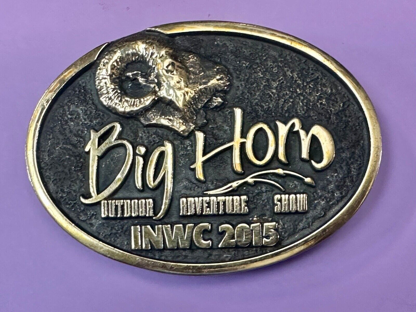 Big Horn Outdoor Adventure Show INWC 2015 Anacortes solid brass belt buckle