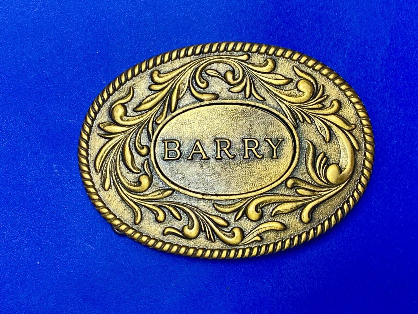 BARRY - western ornate flower swirl belt buckle by Kinney Co
