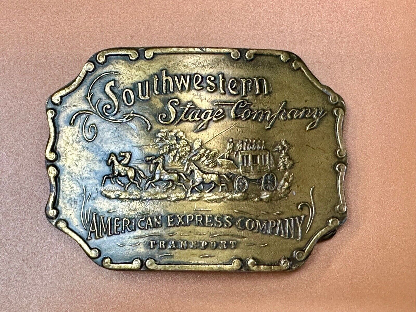Vintage American Express Southwestern Stage Company Bergamot X-37 belt buckle