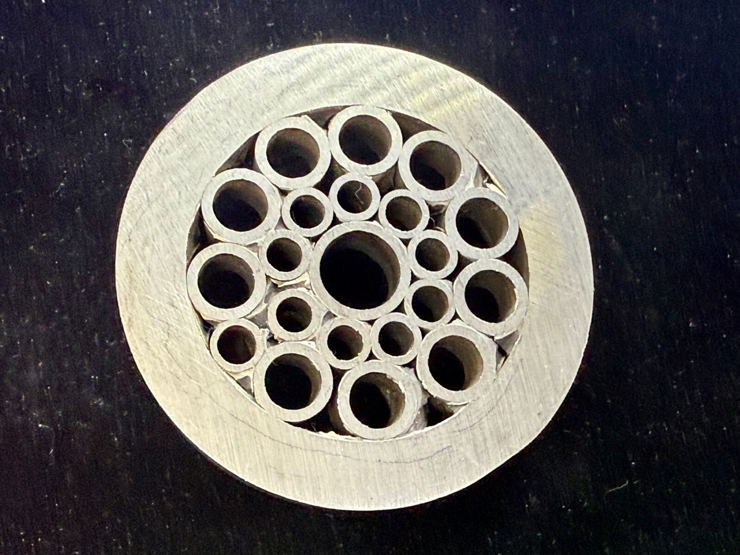 Artisan Welder Art Abstract Open Work Circles Round Silver Color Belt Buckle