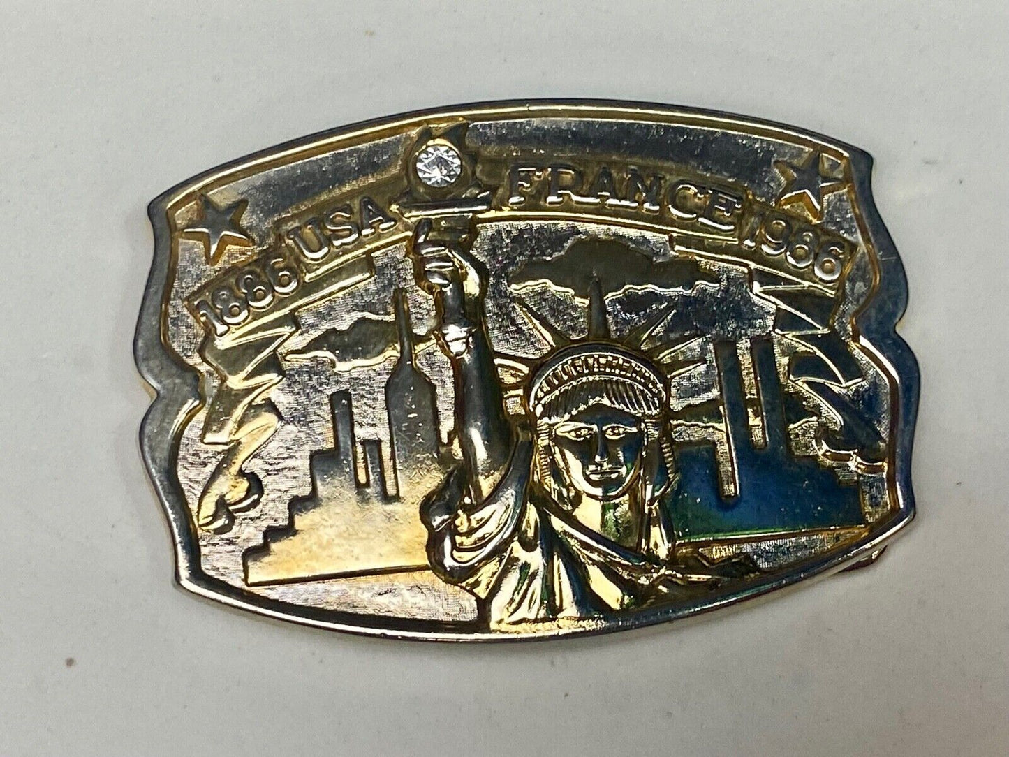 1886 USA FRANCE 1986 vintage Statue of Liberty belt buckle by Hammond Mint