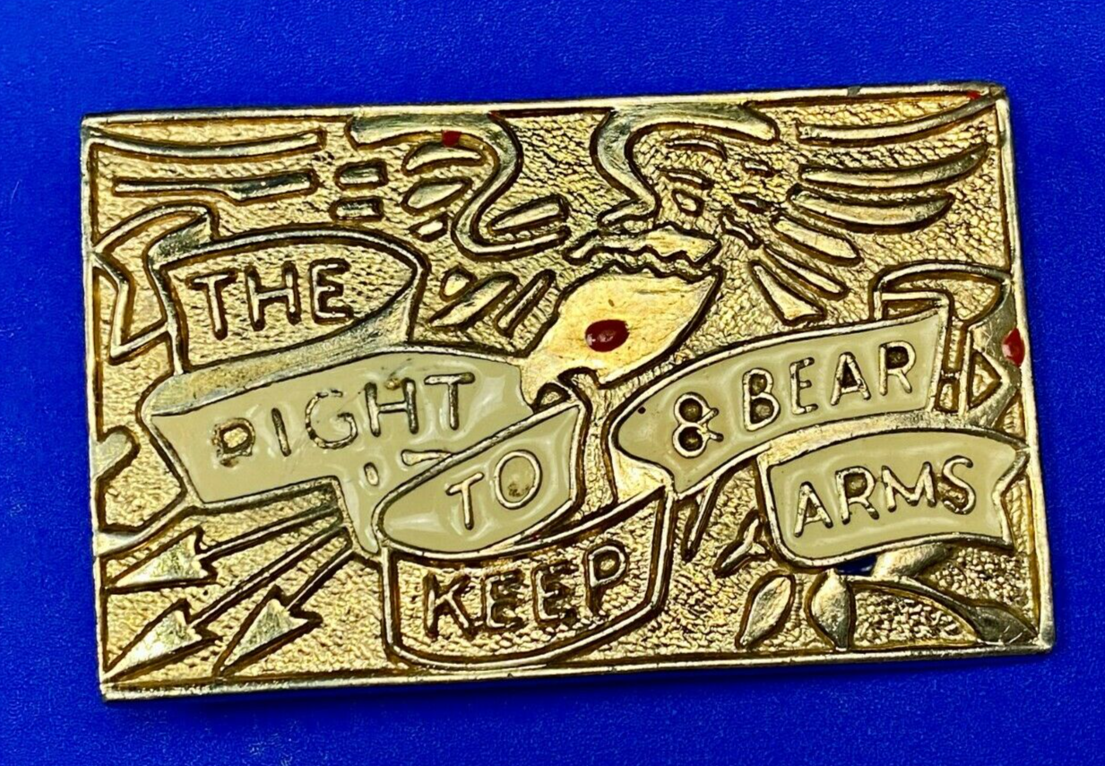 The Right To Keep And Bear Arms Gold Tone Second Amendment Belt Buckle