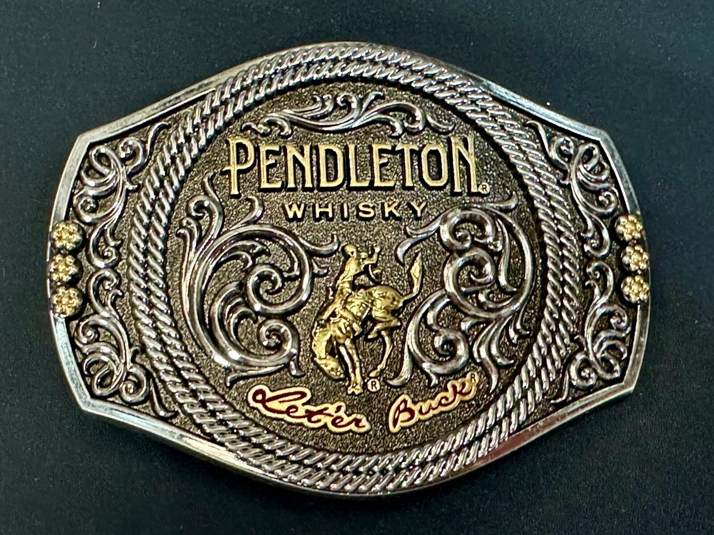 2021 Pendleton Whiskey Let'er Buck Rodeo Cowboy Montana Silversmiths Buck Buckle