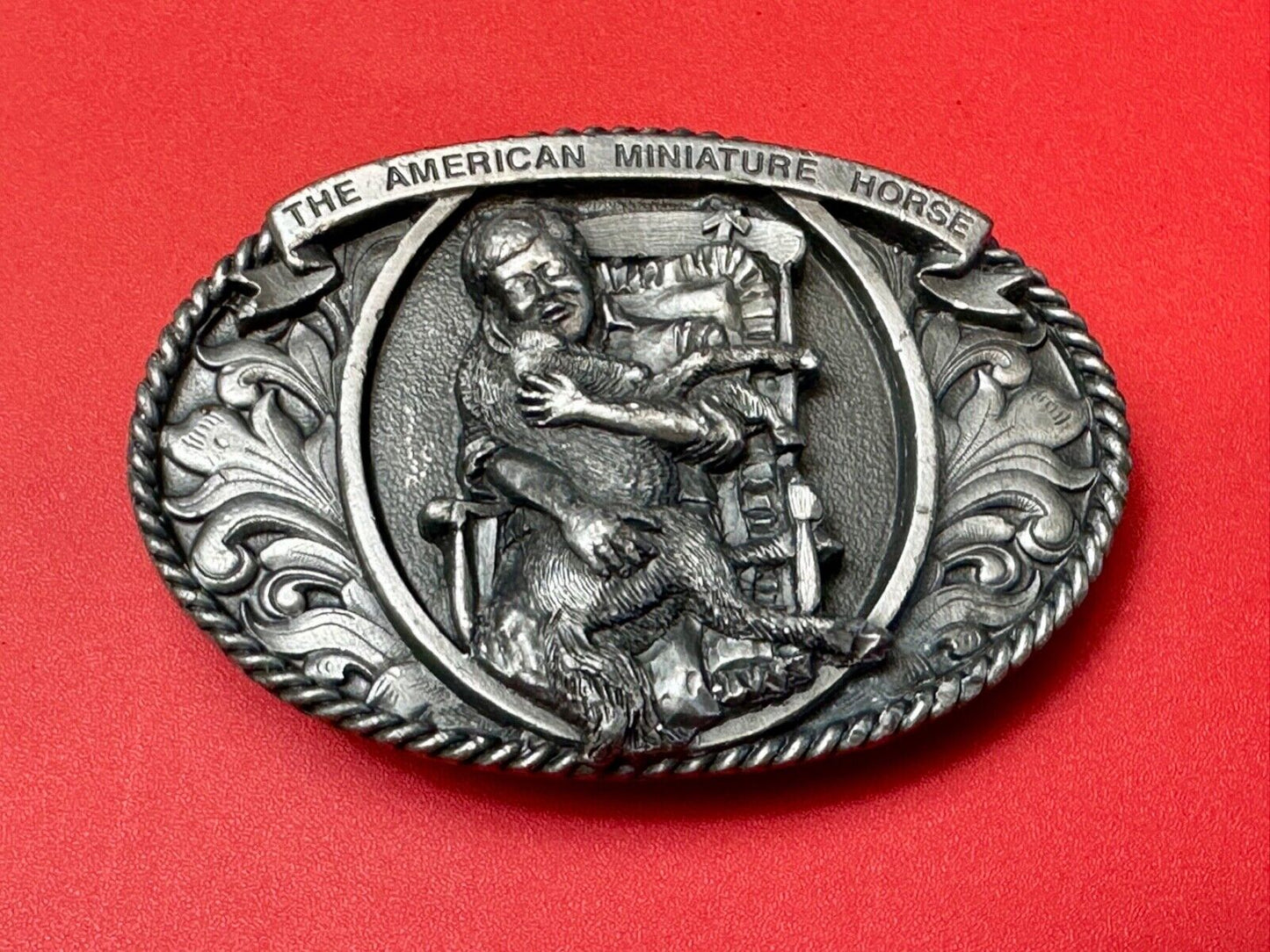The American mini miniature horse commemorative belt buckle Love You can Hold!