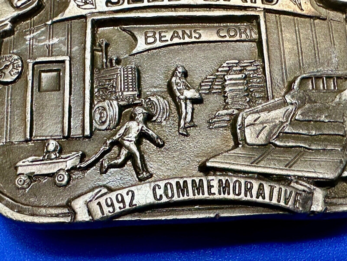 1992 Iowa Farmer seed days - State Farm Commemorative belt buckle