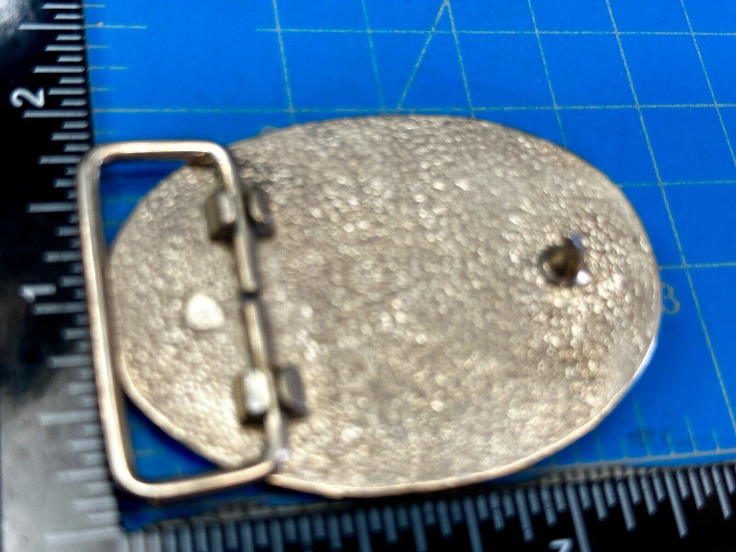 The Great State of Texas Star Flag Theme Vintage Silver tone western Belt Buckle