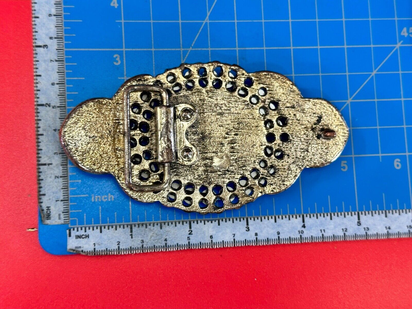 Vintage accented antique victorian vibe large belt buckle