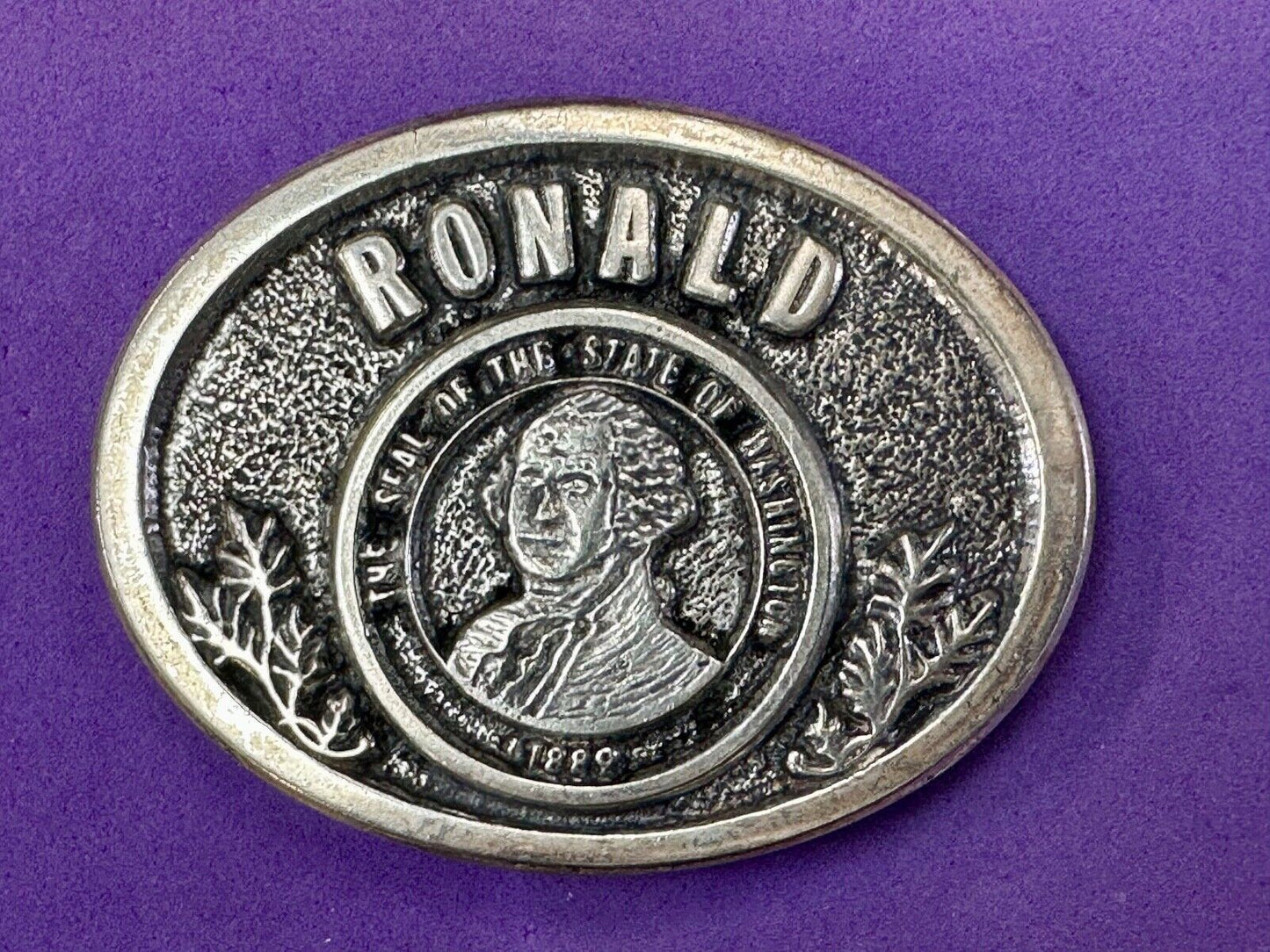 The Seal of the State of Washington Ronald Vtg 1889 belt buckle Art Collectibles