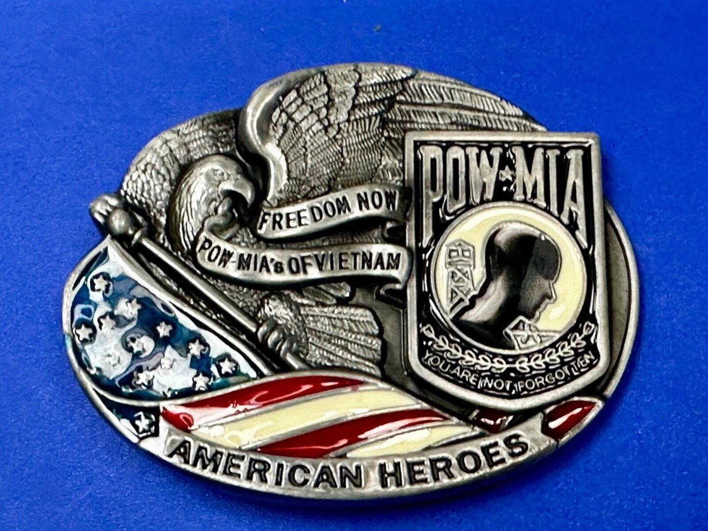 Americas Heroes Freedom Now POW MIA Prisoners of war MIA in Vietnam Belt Buckle