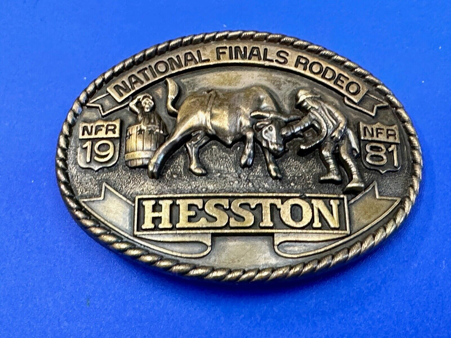 1981 Hesston National Finals Rodeo NFR Limited Edition Collectors Belt Buckle