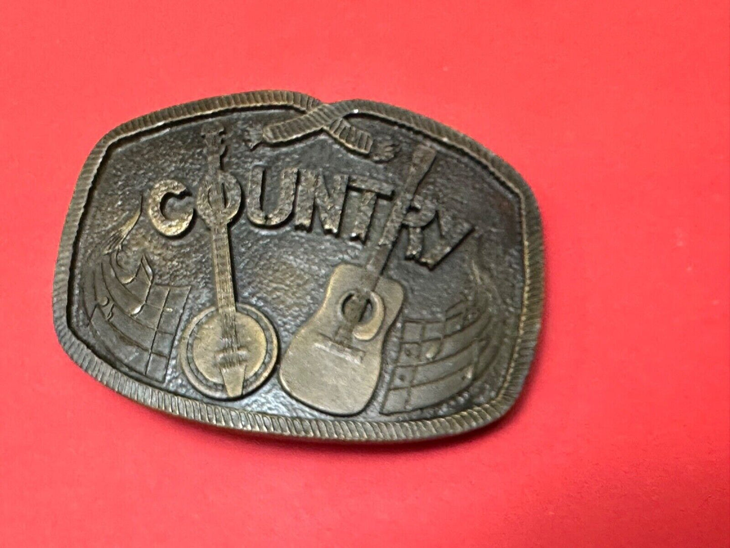 Vintage Country music Guitar and Banjo pickers - Indiana Metal Craft belt buckle