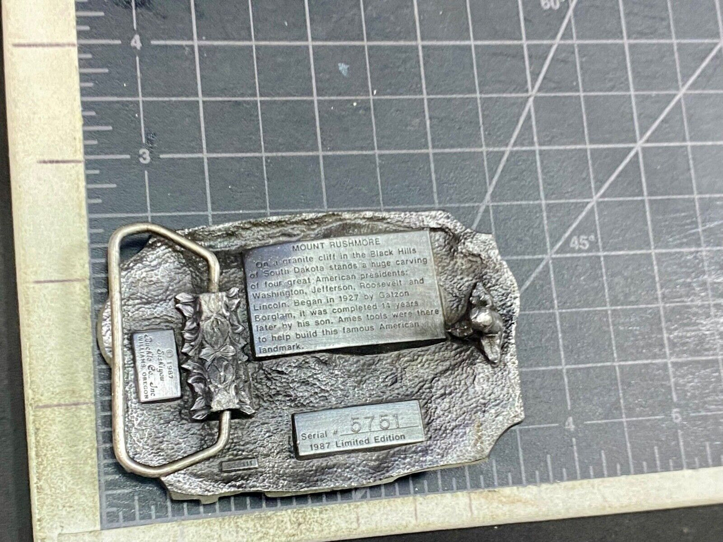 Ames Tools - Mount Rushmore Commemorative Pewter Belt Buckle By Siskiyou,