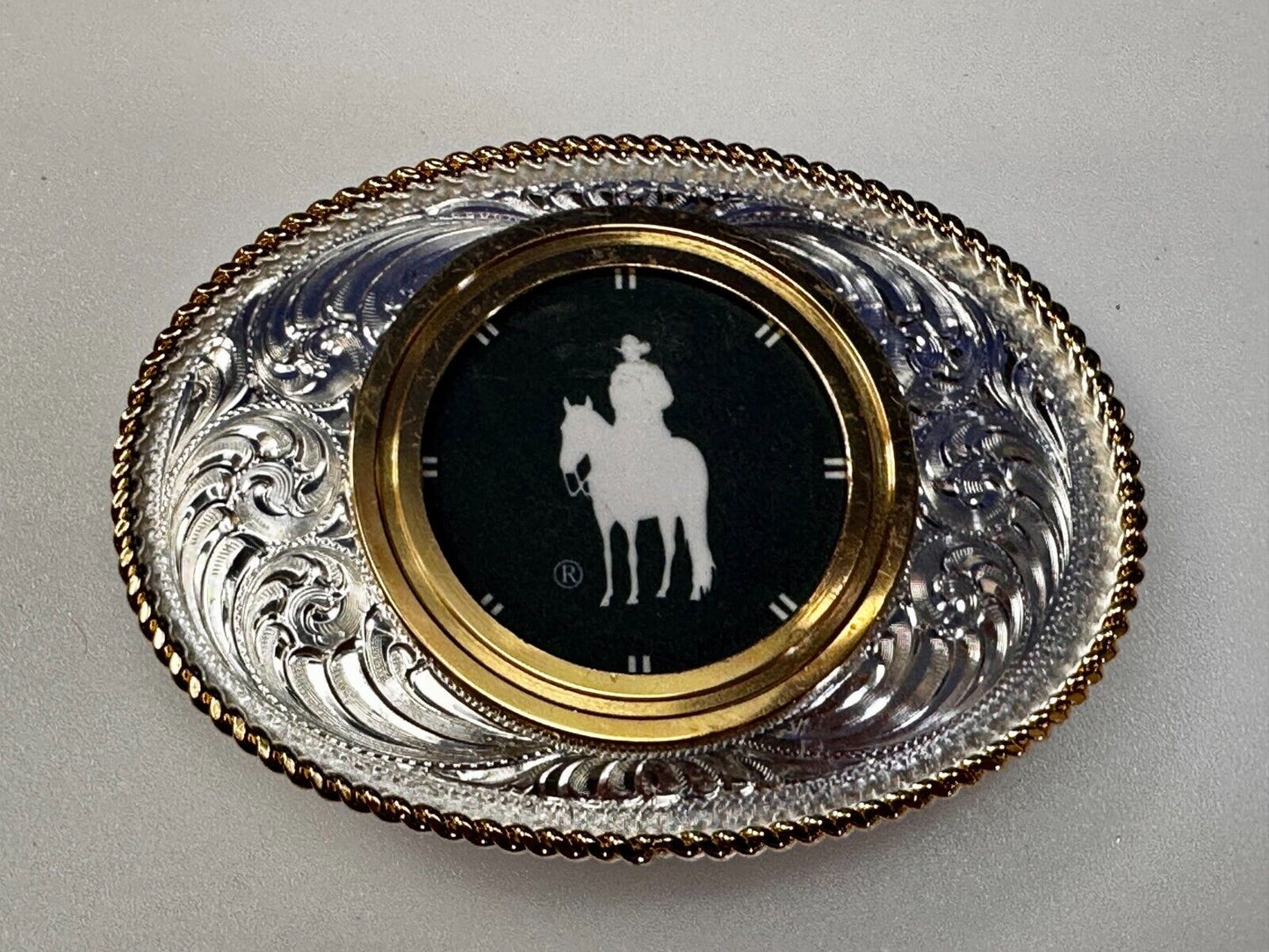 Vintage Blank Coin CollectorsTwo Tone Vintage Montana Silversmith Belt Buckle