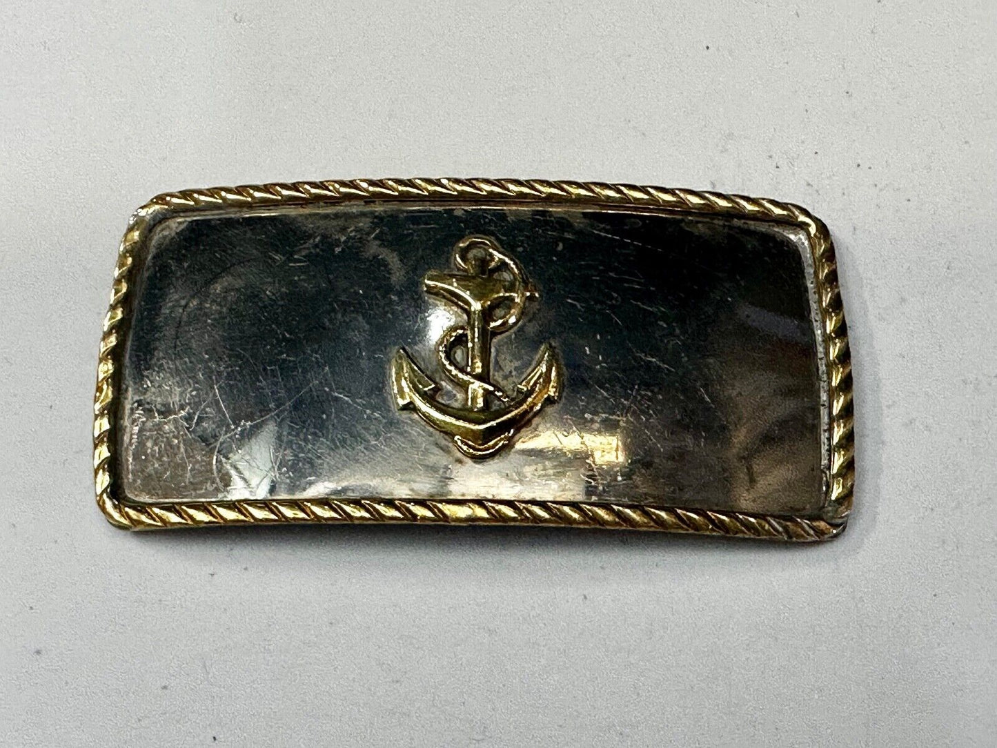 Vintage boat Anchor - Reflective two tone belt slide clip buckle