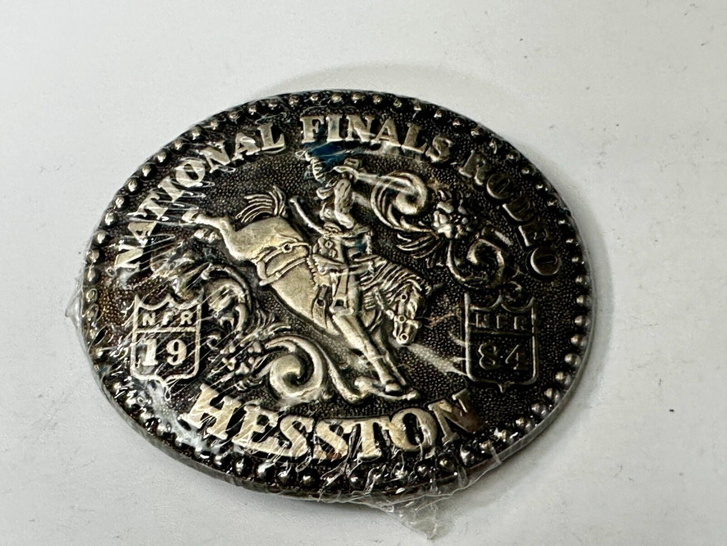 1984 Hesston National Finals Rodeo NFR Cowboys Youth Size NOS Belt Buckle
