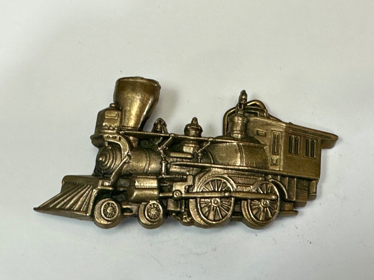 Train Rail Road Steam Engine vintage 1978 solid brass Baron Buckles belt buckle