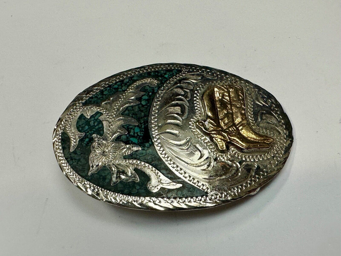 Beautiful Alpaca Mexico Vintage Cowboy Boots Western ornate Vintage belt buckle