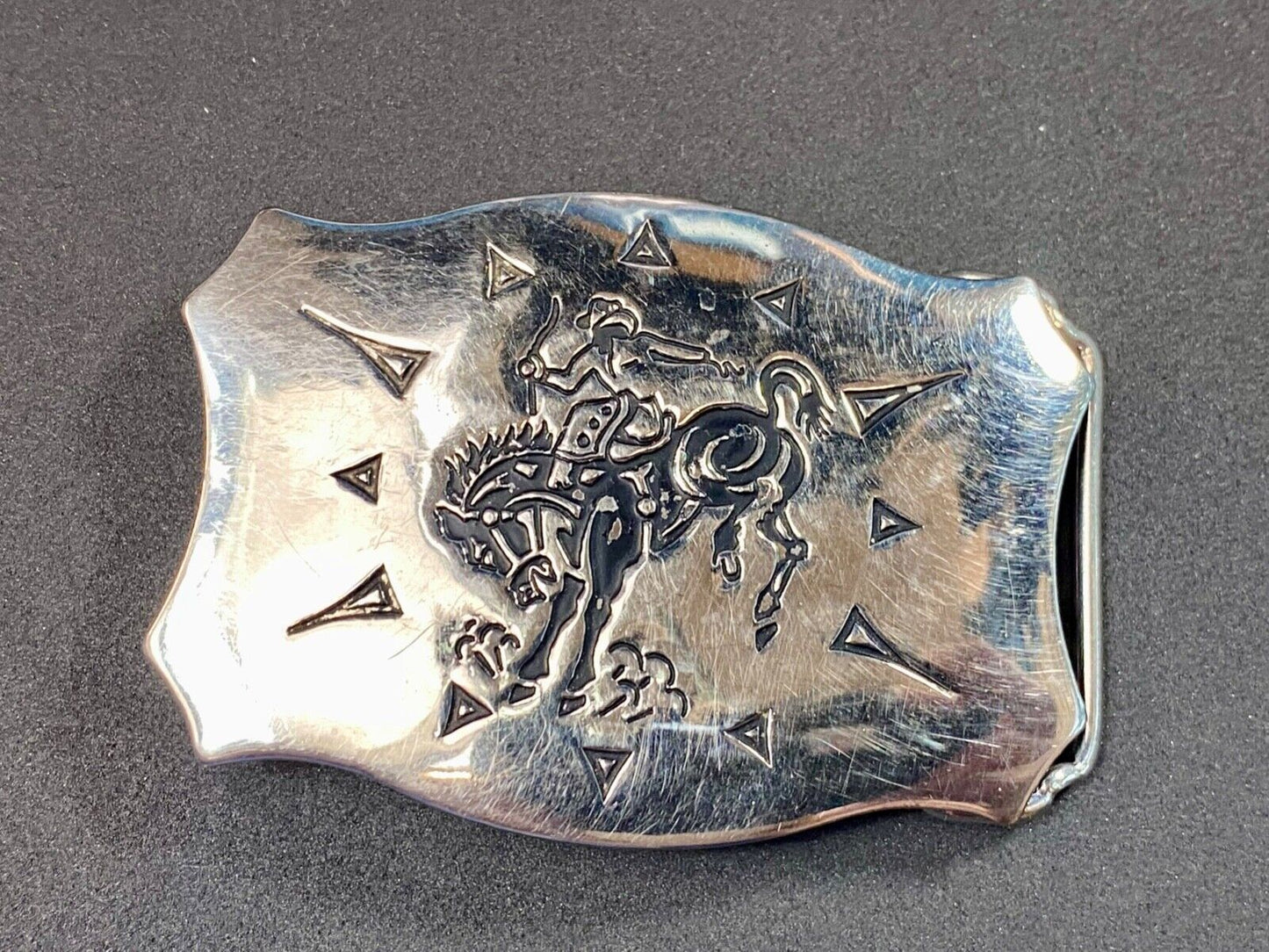 Awesome Chambers belt buckle Western Horseback Cowboy