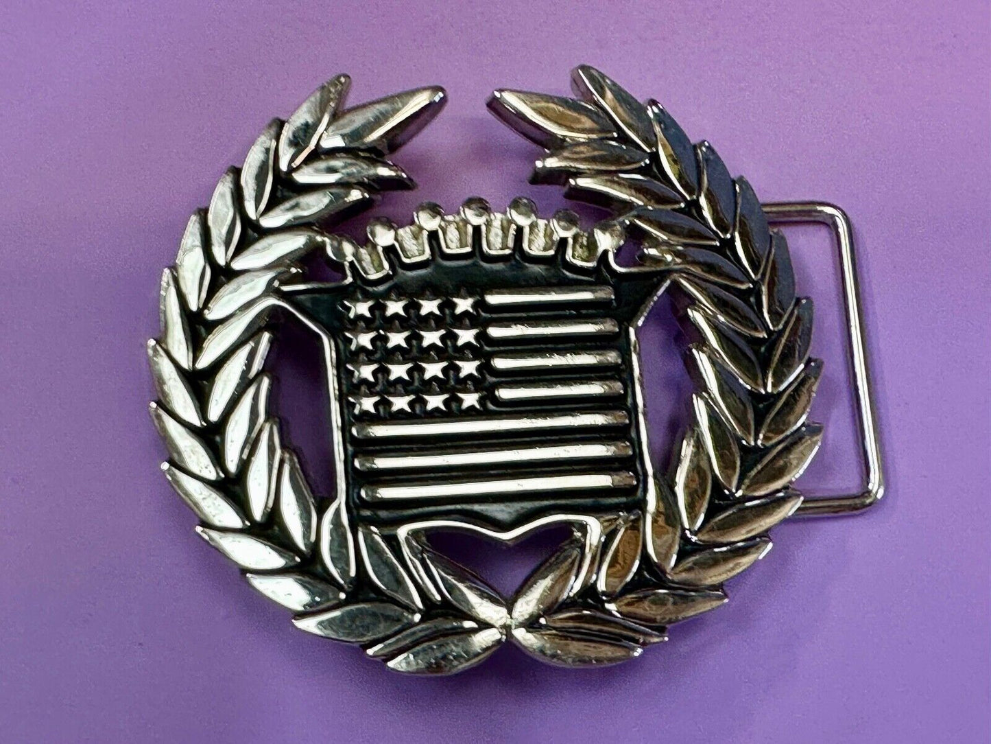 Vintage Cadillac Olive Branch Emblem Belt Buckle - Famous Stars & Straps