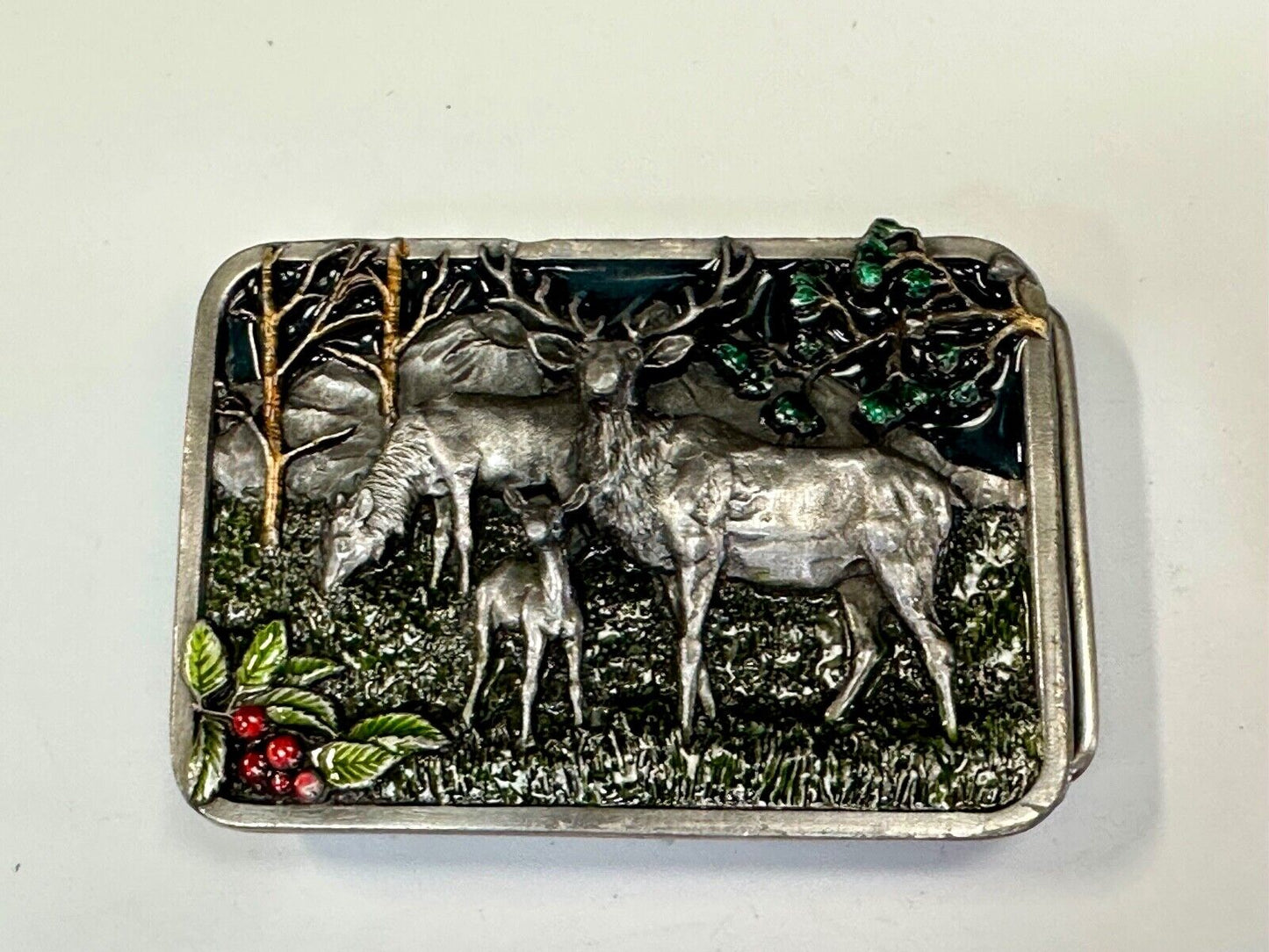 The Elk - Wapiti Native American Indian name vtg. L-10 Siskiyou 1982 belt buckle