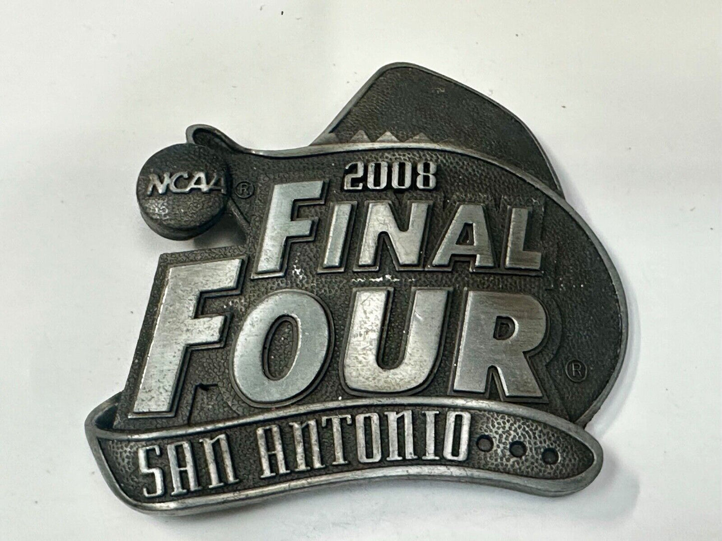 2008 Final Four Basketball Tourney Commemorative San Antonio Texas Belt Buckle