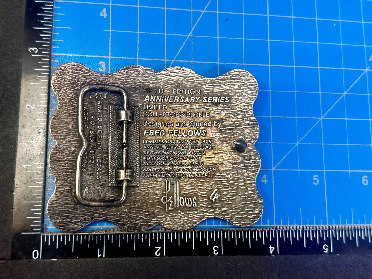 1987 ADM Hesston NFR National Finals Rodeo Cowboys Western Belt Buckle