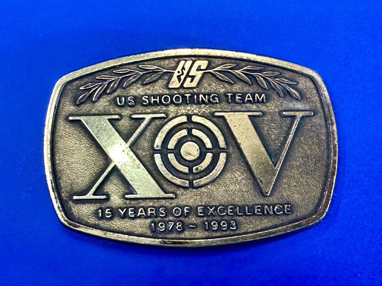 Vintage 1993 US Shooting Team 15 Years of Excellence Team USA Belt Buckle