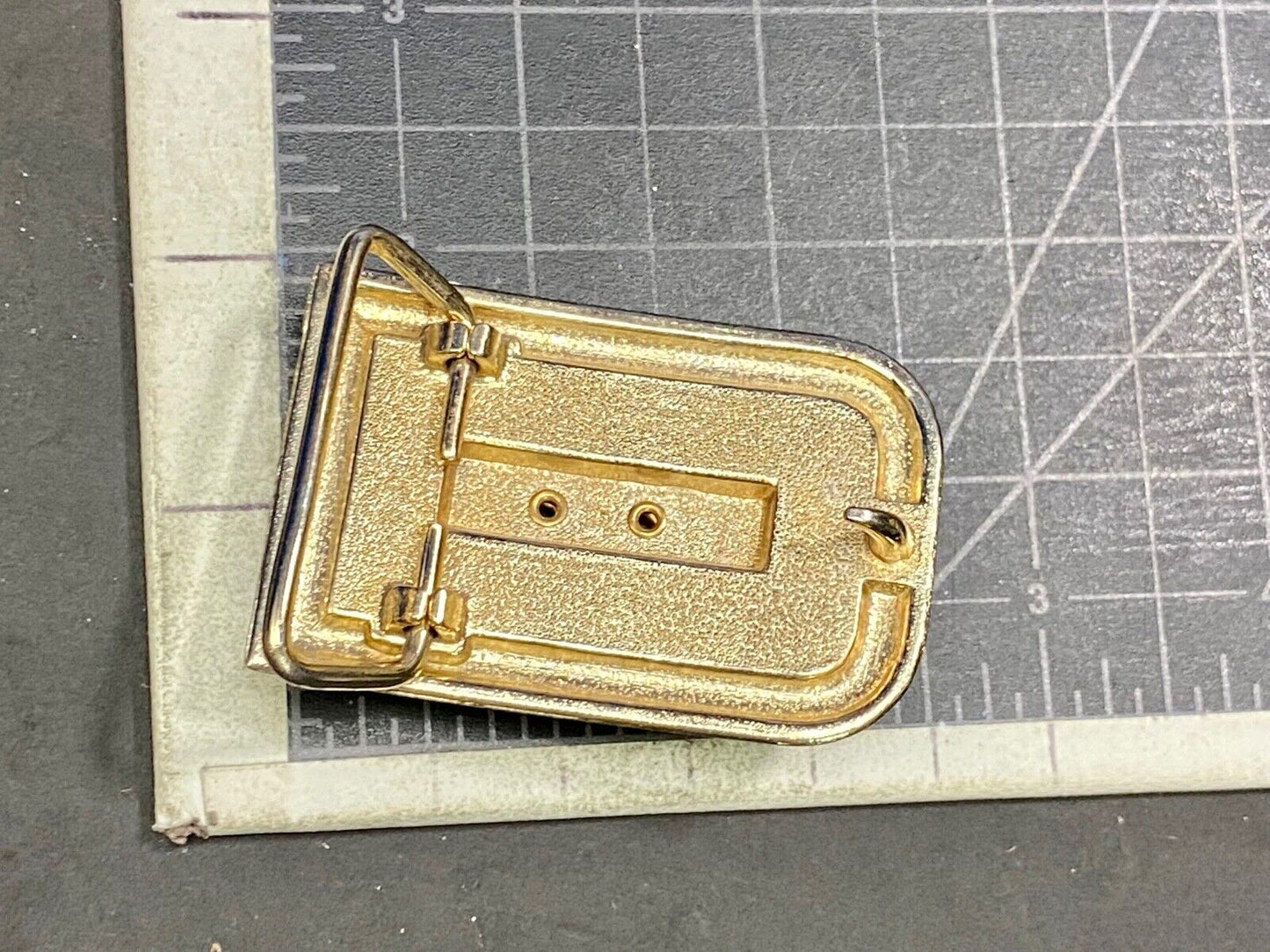 Vintage Cab Cabochon Stone Centerpiece On Small Gold Tone Belt Buckle