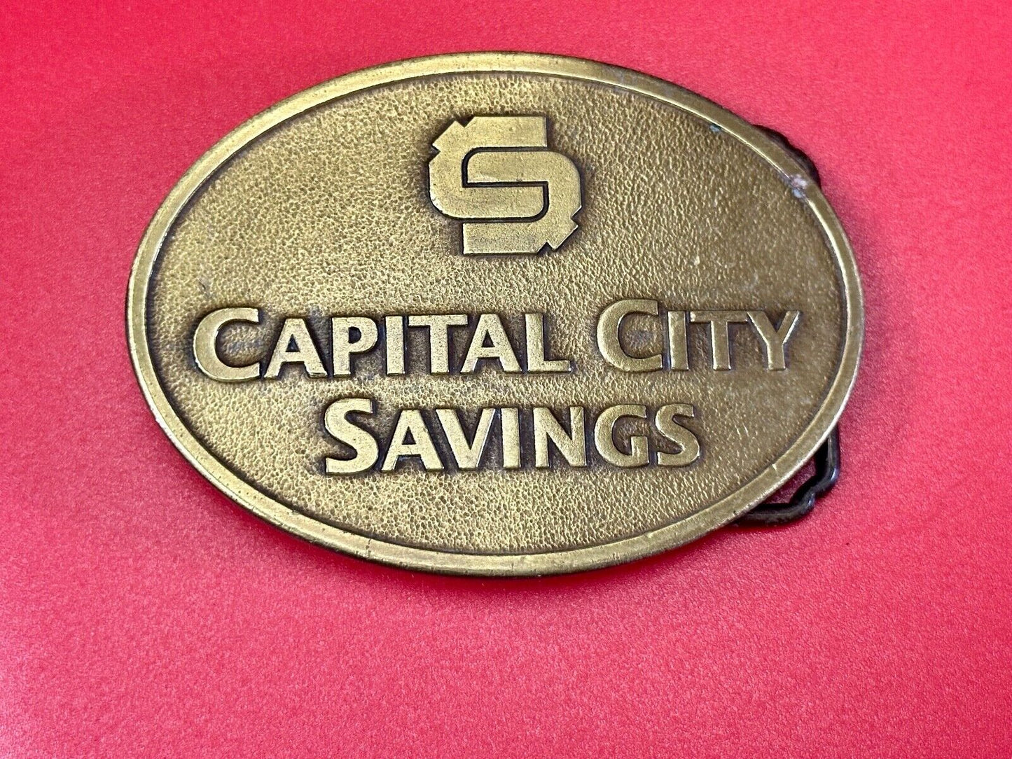 Vintage Capitol City Savings Bank Promo Advertising belt buckle by Magnum Opus