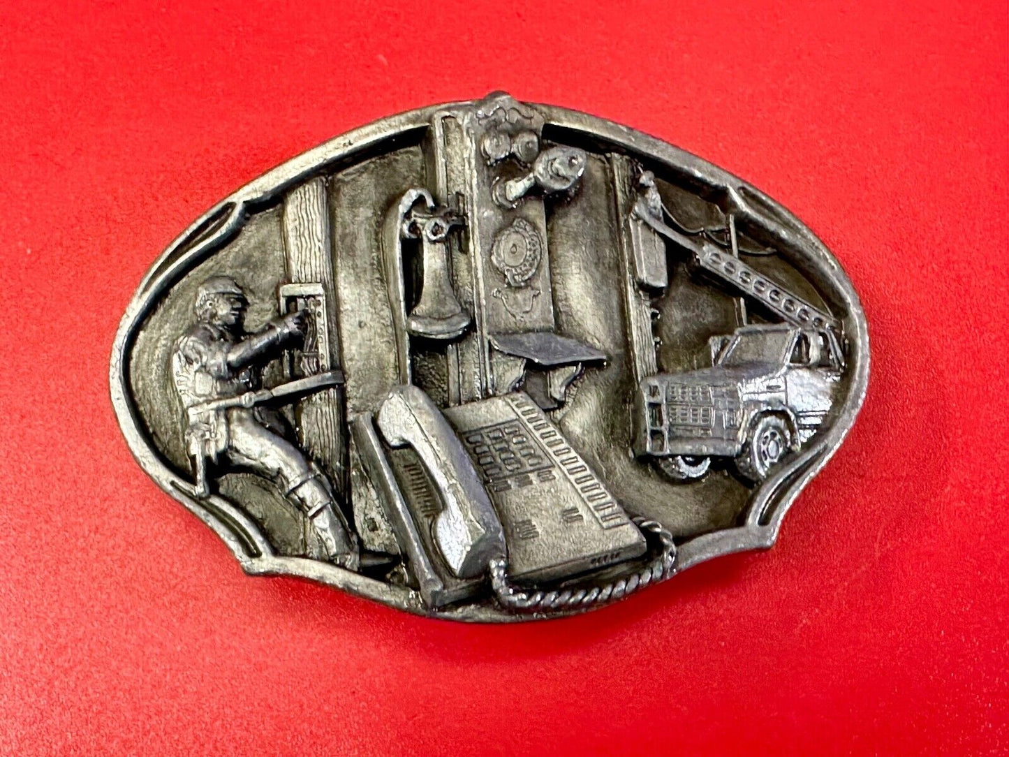 Telephone Linesmen pole climbers Telecommunication 89 Arroyo Grande belt buckle
