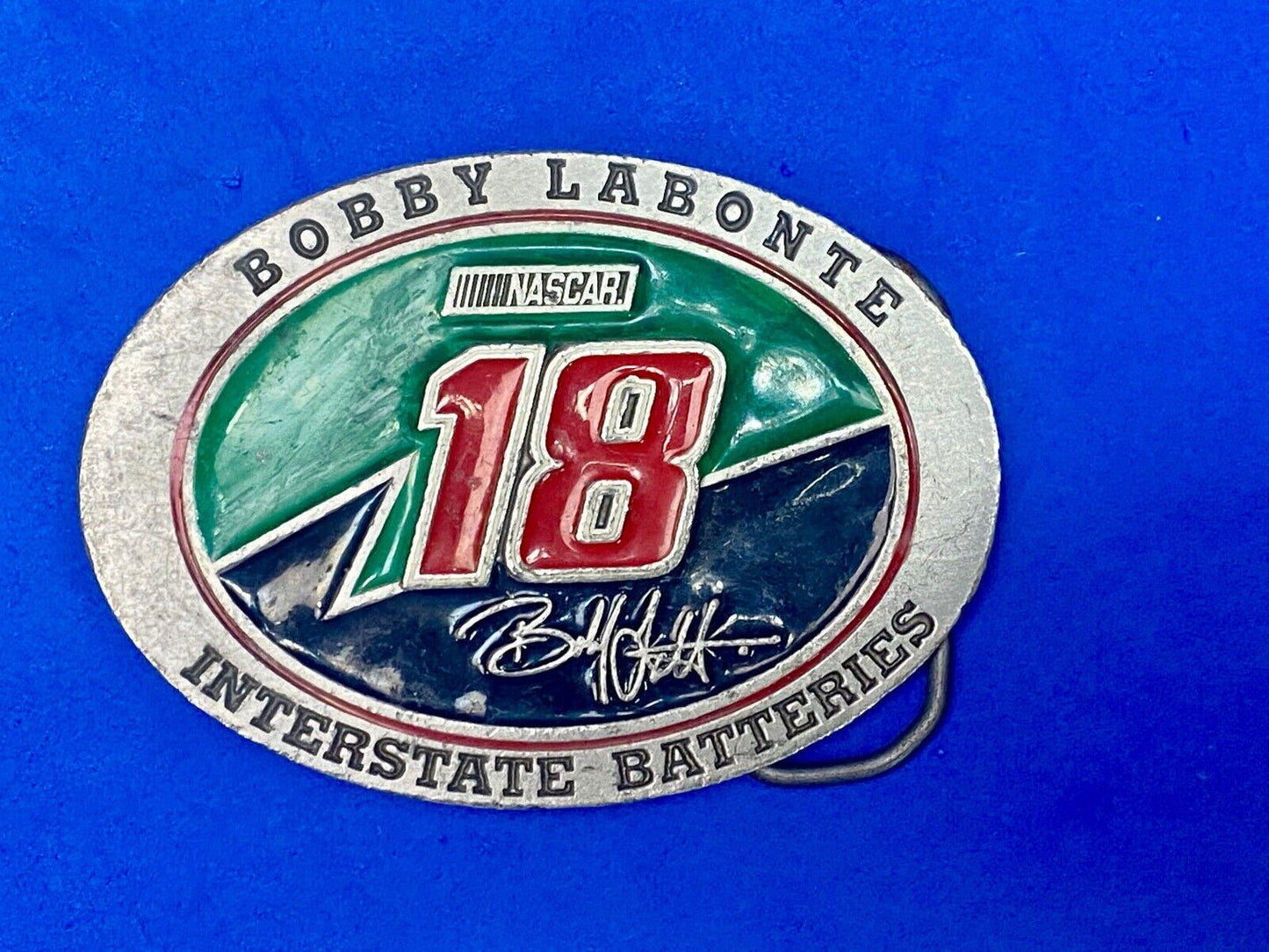 1990'S Bobby Labonte Nascar # 18 Used Collectable Belt Buckle By Redline Sports