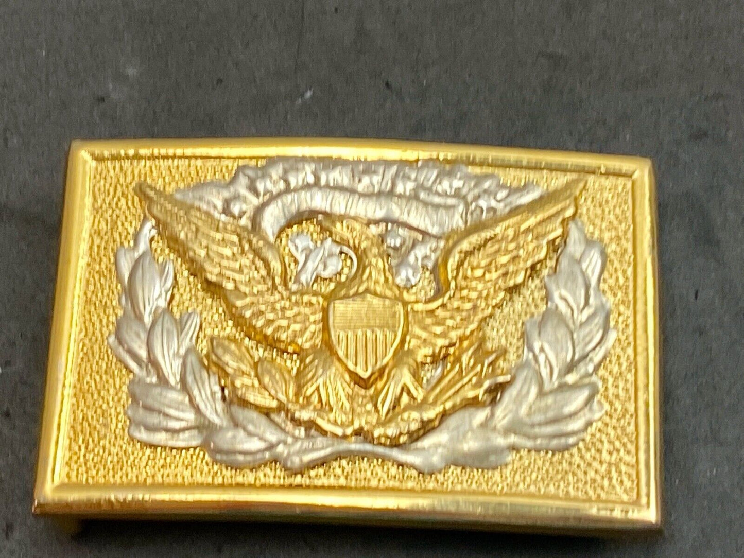 American Eagle Belt Buckle E Pluribus Unum Crest Shield marked 🤔PAKISTAN?