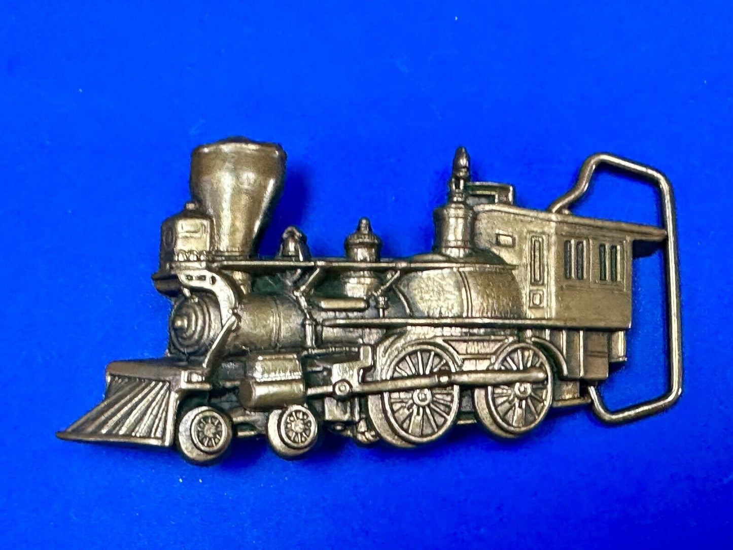 Train Rail Road Steam Engine vintage 1978 solid brass Baron Buckles belt buckle
