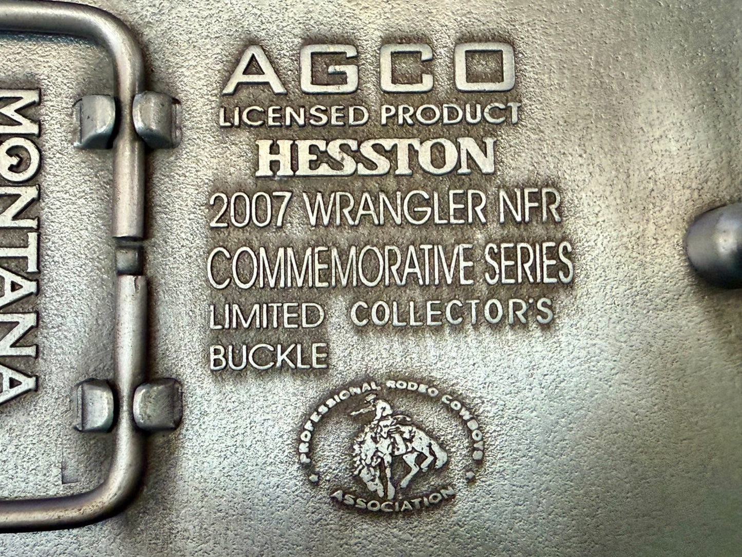2007 Hesston Wrangler National Finals Rodeo Montana Silversmiths Belt Buckle