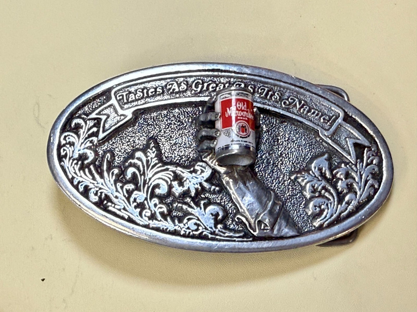 Taste as Great as Its Name Old Milwaukee Beer Promotional Belt Buckle by Adezy