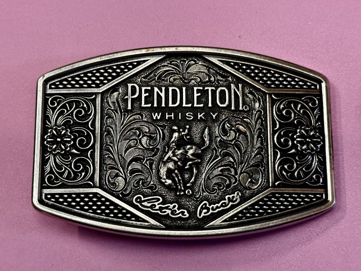 2022 Pendleton Whiskey Leter Buck Rodeo Cowboys Montana Silversmiths Belt Buckle