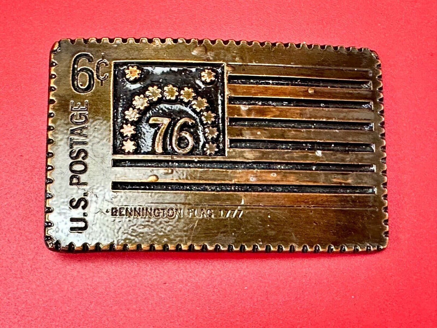US STAMP Bicentennial celebration America figural belt buckle by Oden