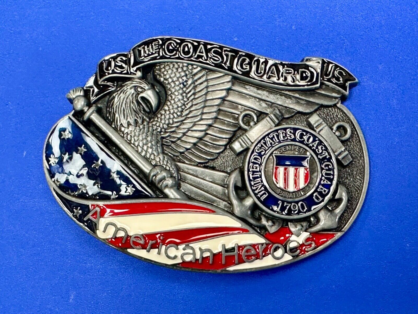 The US Coastguard raised dimensional belt buckle America's Heroes