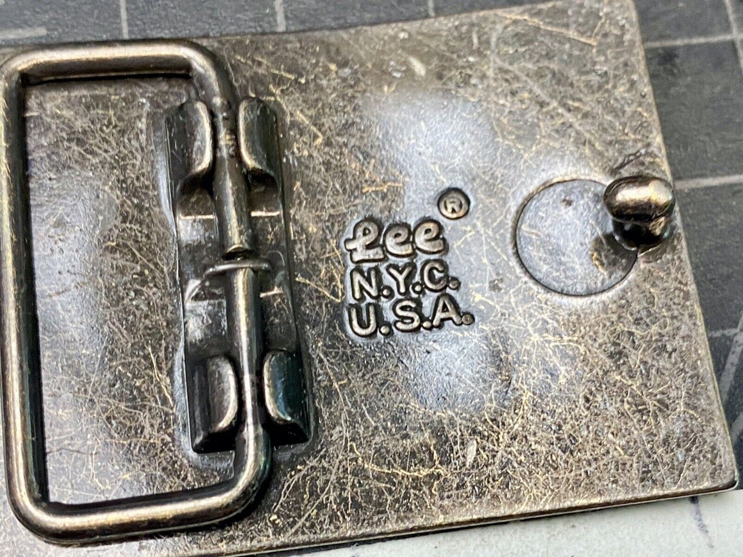 Vintage Lee Brand Nyc Lee Jeans Company Belt Buckle Screw Studded