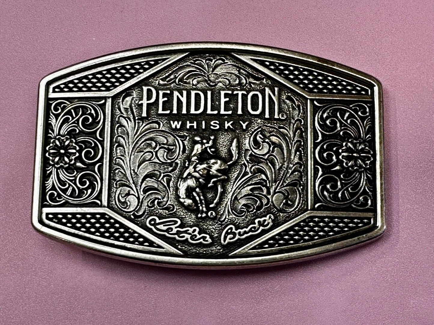 2022 Pendleton Whisky Let'er Buck Montana Silversmith Rodeo Cowboys Belt Buckle