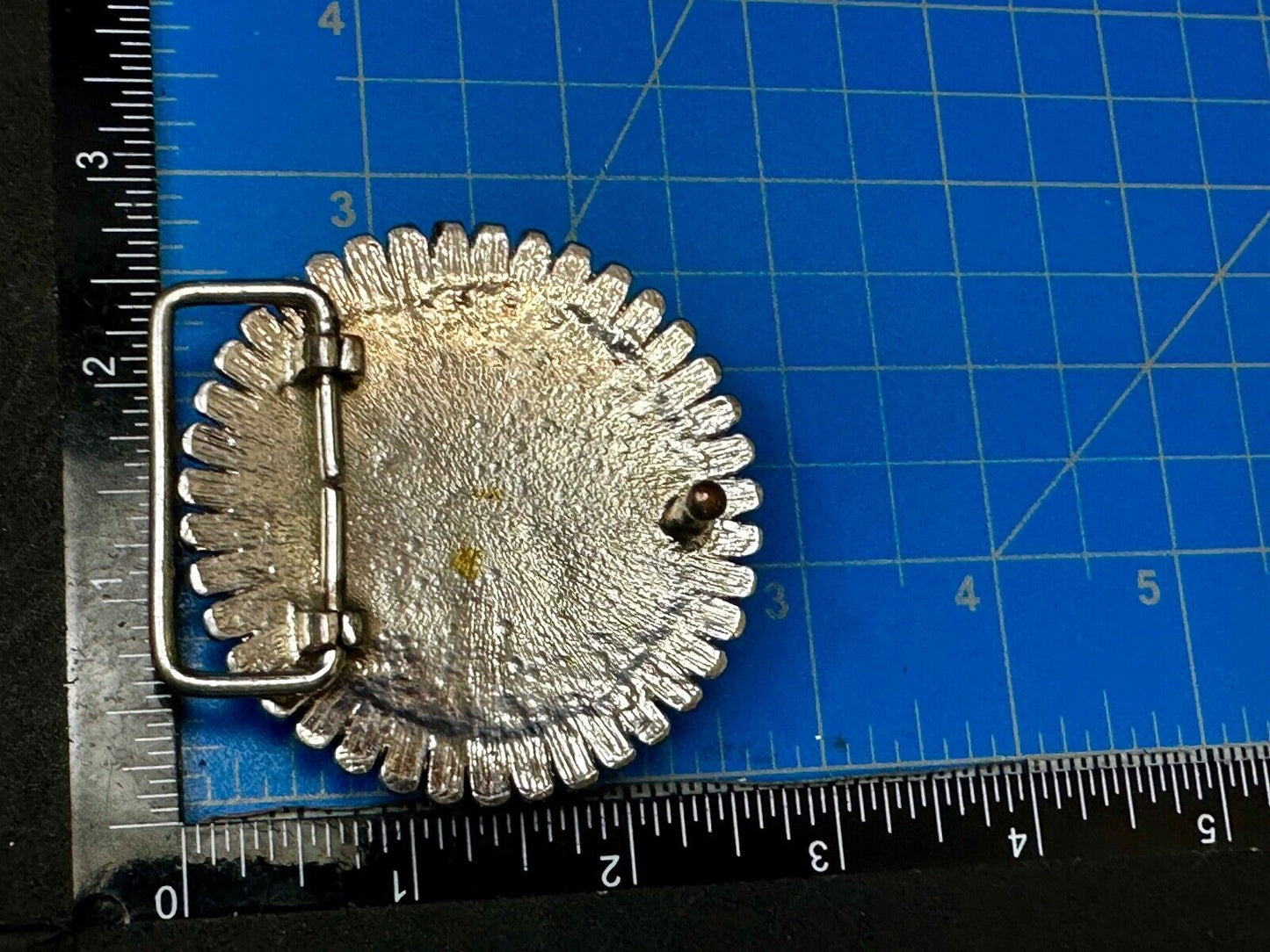 Artisan Religious Red Cross Rhinestone Covered Unique Round Chunky Belt Buckle