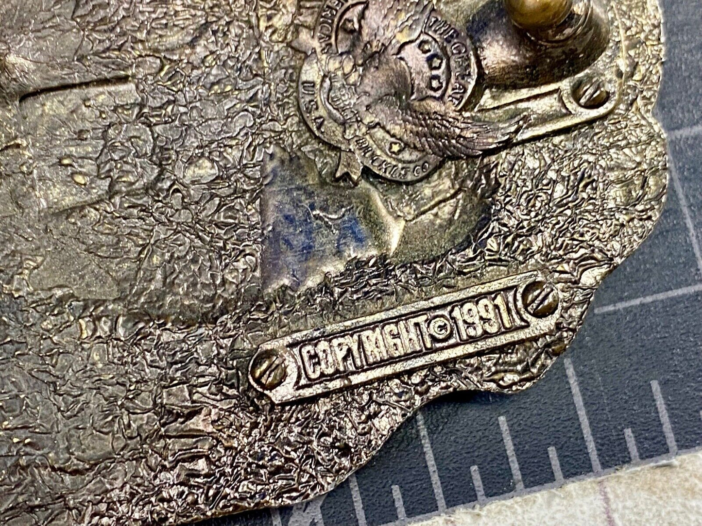 Vintage 1991 The Great Eagle Head Beak Bust - Great American Belt Buckle Co