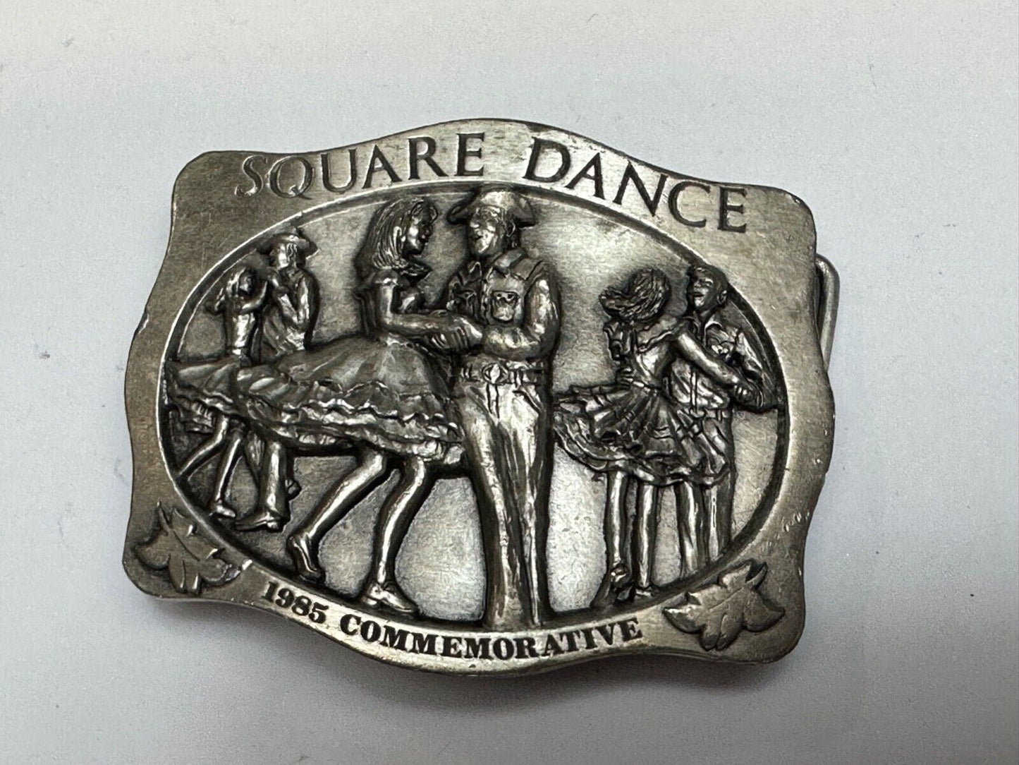 Vintage 1985 Square Dancing Commemorative belt buckle by Arroyo Grande