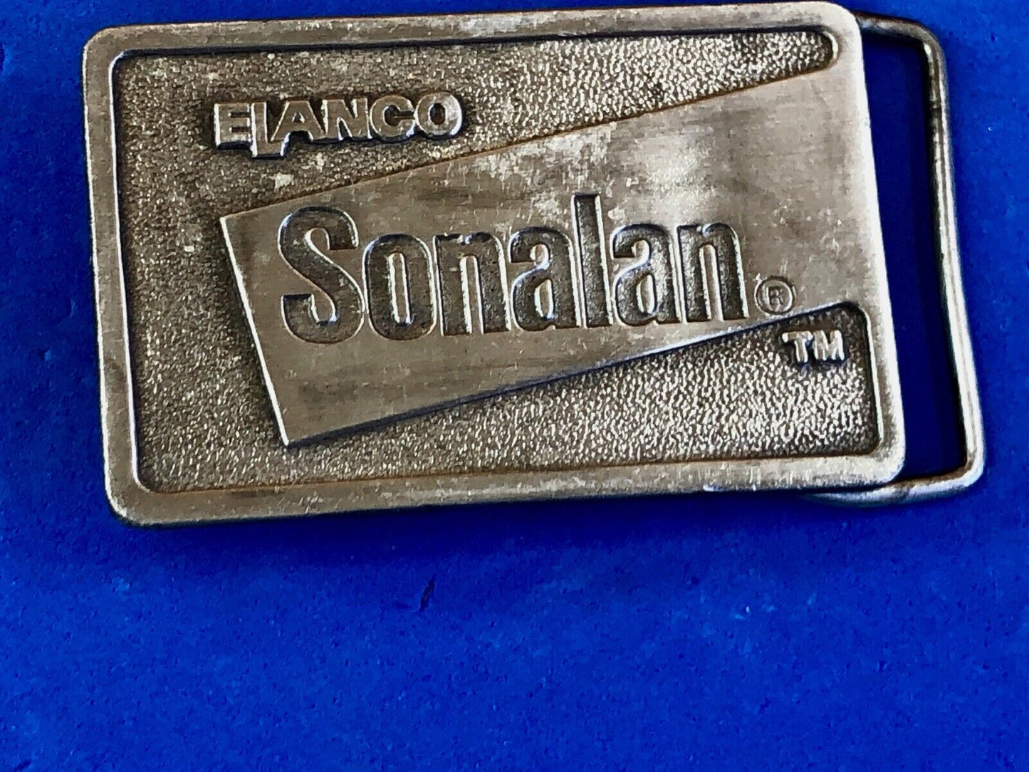 vintage Elanco Sonalan belt buckle - in appreciation for your support farmers