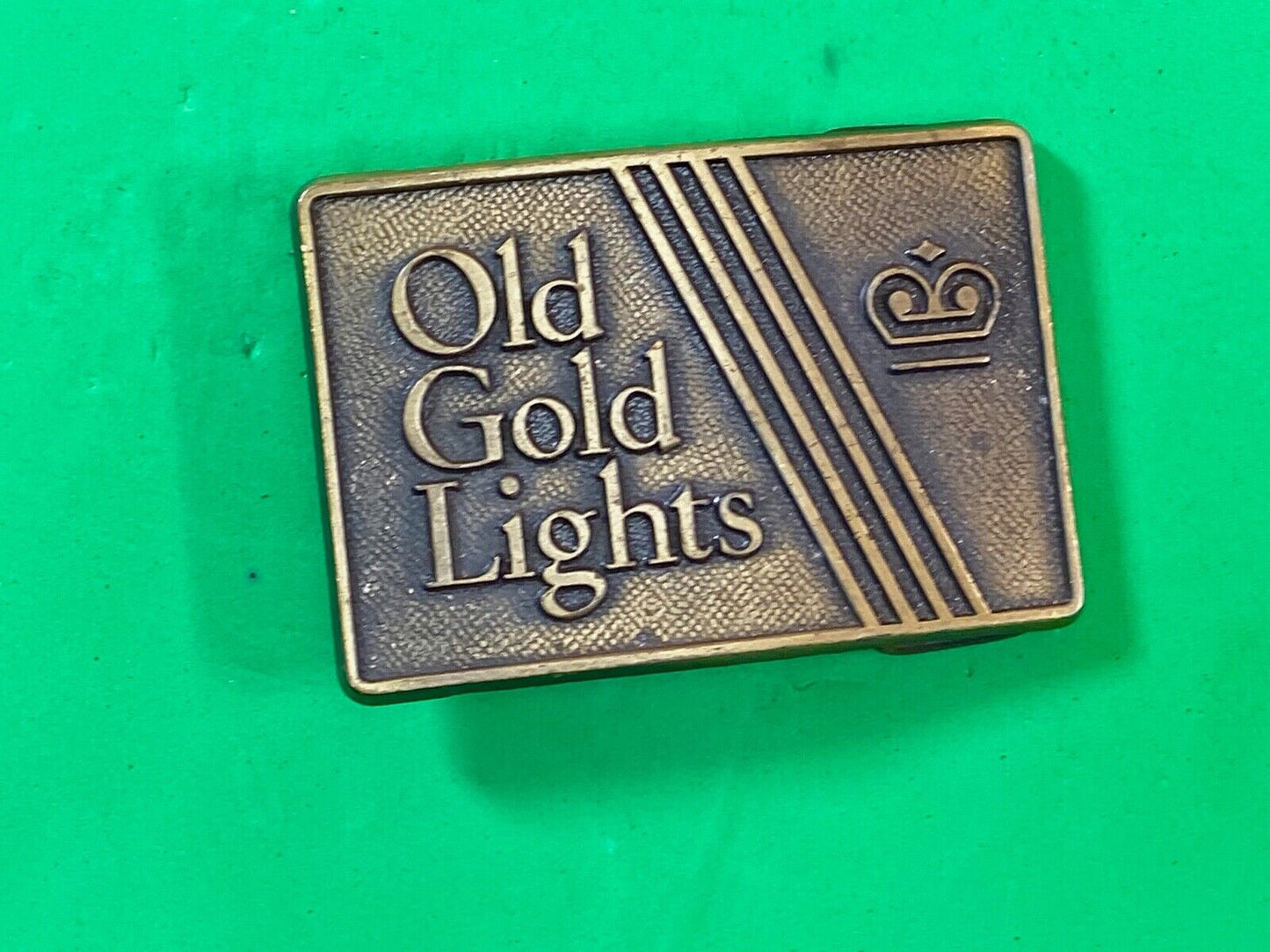Vintage Advertising Old Gold Lights Tobacco Cigarette Company Belt Buckle Ldl