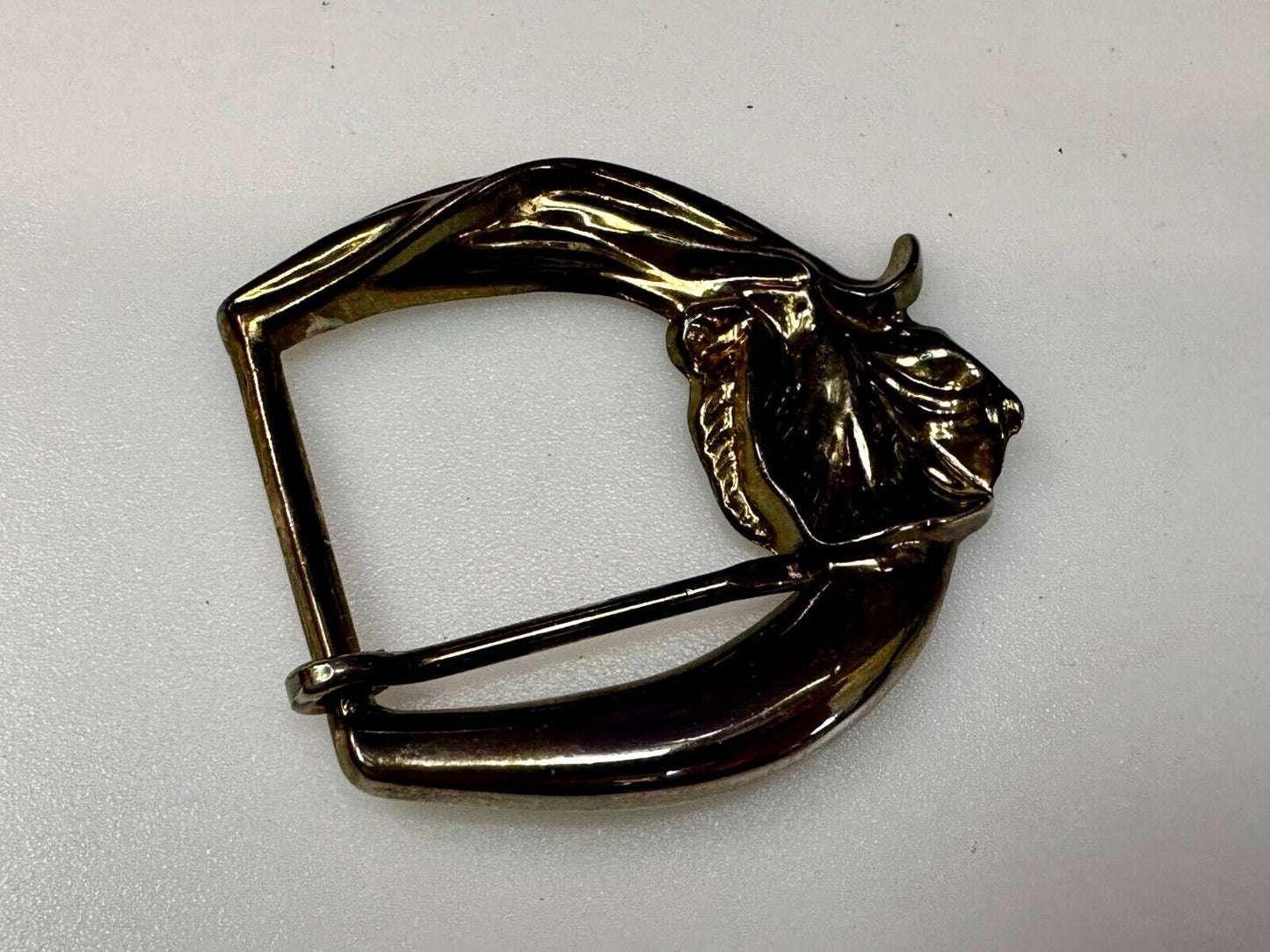 Thick Figural Flower Theme - Vintage Gold Tone Replacement Dress Belt Buckle